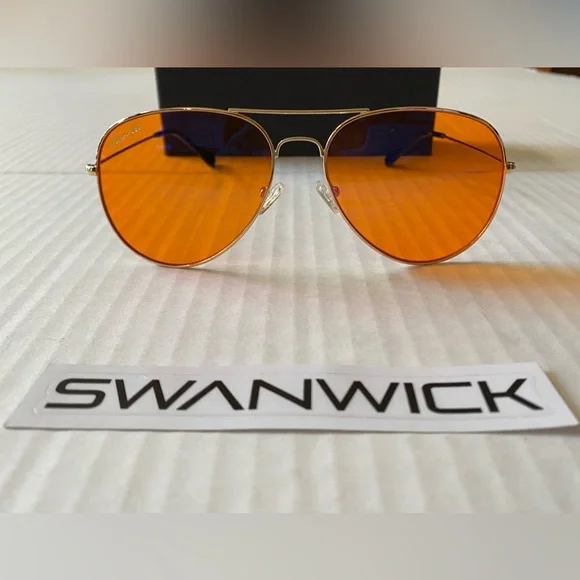 Swanwick Large Aviator Glasses Night Blue Light Blocking - Picture 1 of 16
